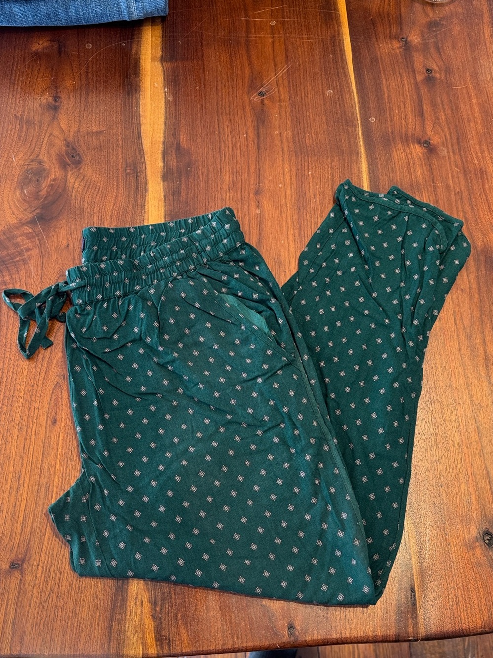 Madewell Dark Green Printed Elastic-Waist Joggers